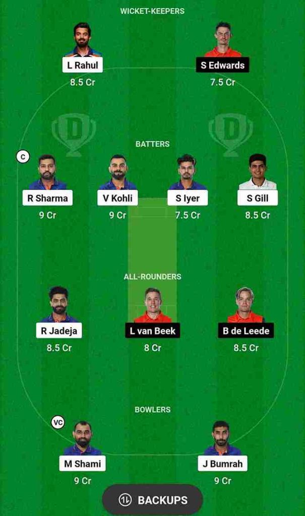 IND vs NED Dream11 Prediction World Cup 2023 | India vs Netherlands Dream11 Team, M. Chinnaswamy Stadium Bengaluru Pitch Report