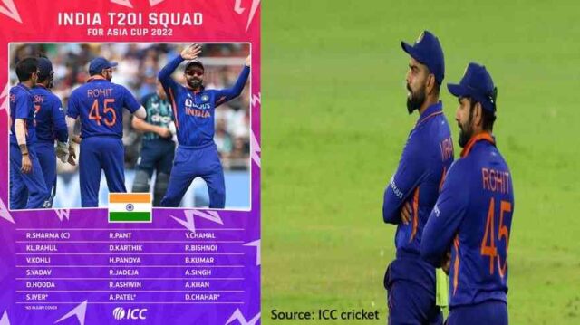 India Cricket team for Asia Cup 2022