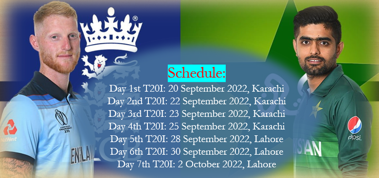schedule for England tour of Pakistan