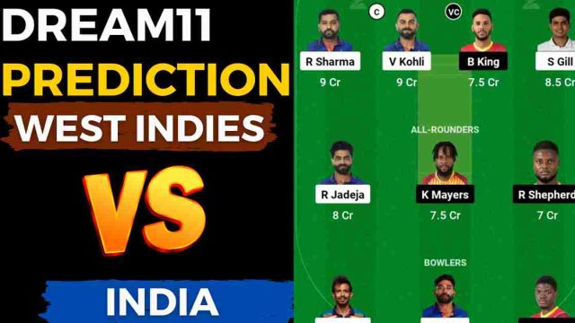 WI vs IND Dream11 Prediction Today Match, Kensington Oval Pitch Report | West Indies vs India Dream11 Team