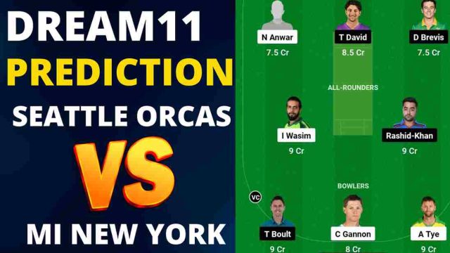 SEO vs MINY Dream11 Prediction | MLC Final 2023: Seattle Orcas vs MI New York Dream11 Team, Grand Prairie Stadium Pitch Report