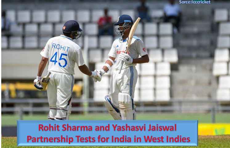 Rohit Sharma and Yashasvi Jaiswal Partnership Tests for India in West Indies