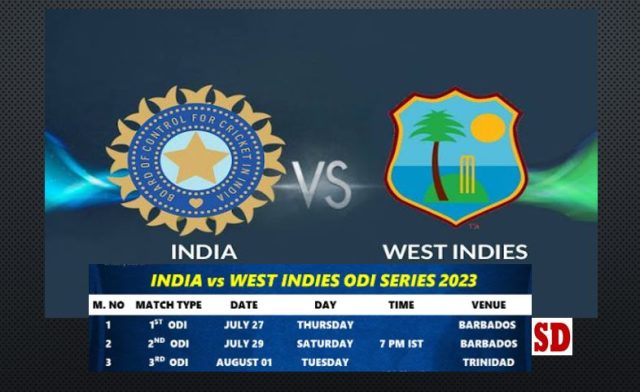 WI vs IND ODI Schedule