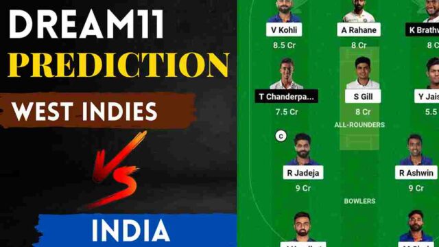 WI vs IND Dream11 Prediction Today Match 1st Test | West Indies vs India Dream11 Team Grand League, Windsor Park Dominica Pitch Report
