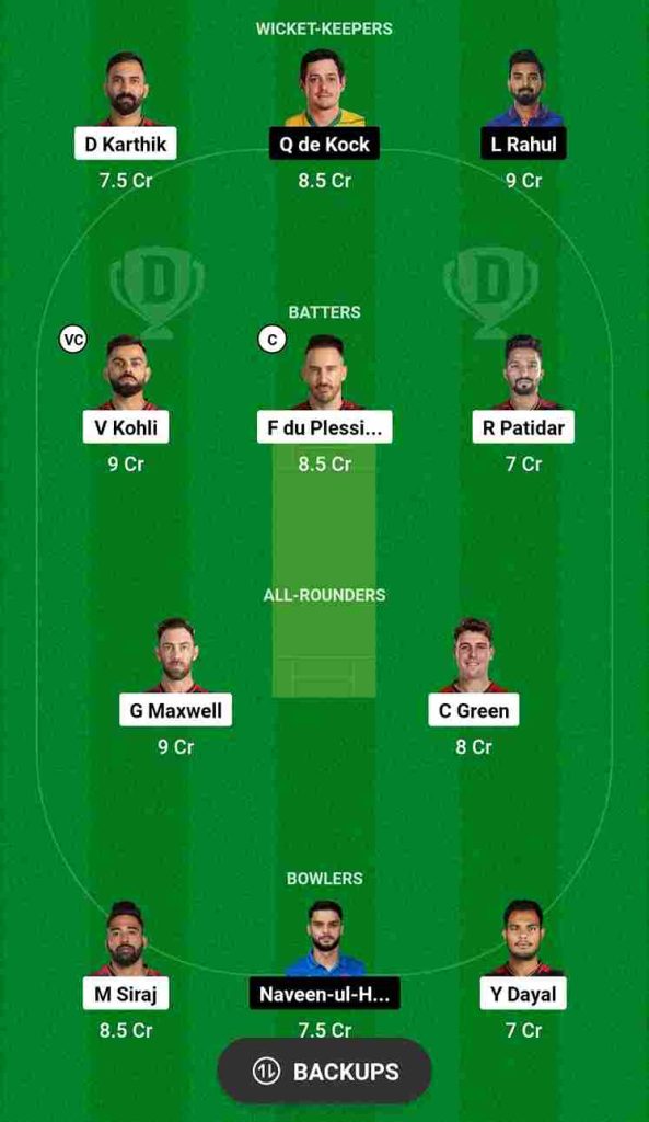 RCB vs LSG Dream11 Prediction, Head to Head, Pitch Report, Dream11 Team | Royal Challengers Bengaluru vs Lucknow Super Giants Playing XI, Top 3 Performers