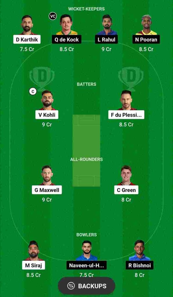RCB vs LSG Dream11 Prediction, Head to Head, Pitch Report, Dream11 Team | Royal Challengers Bengaluru vs Lucknow Super Giants Playing XI, Top 3 Performers