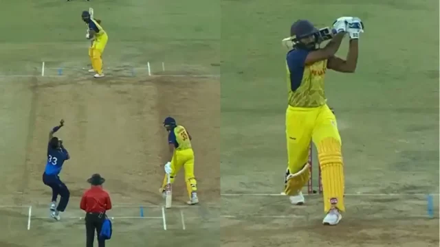 CSK's new recruit smashes Hardik Pandya for three sixes in an over in Syed Mushtaq Ali Trophy